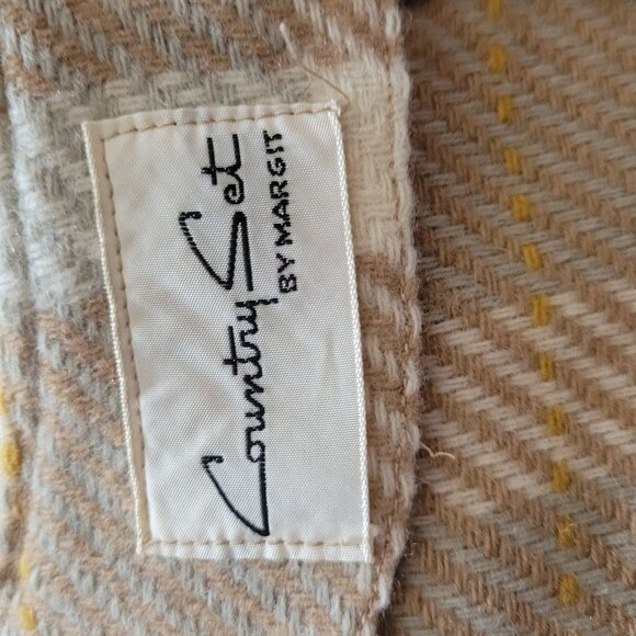 Vintage Country Set By Margit Sleeveless Wool Checkered Dress With Belt - Picture 3 of 7